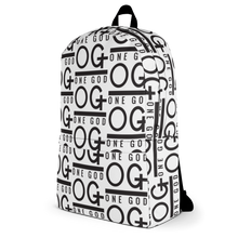 Load image into Gallery viewer, "OG One God” All Over Bookbag