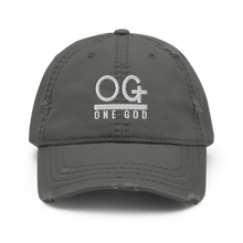Load image into Gallery viewer, "OG One God" Distressed Dad Hat
