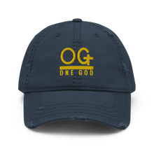 Load image into Gallery viewer, Gold Series "OG One God" Distressed Dad Hat