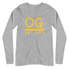 Load image into Gallery viewer, Gold Series “OG One God” Men’s/Unisex Long Sleeve Tee
