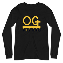 Load image into Gallery viewer, Gold Series “OG One God” Men’s/Unisex Long Sleeve Tee