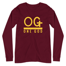 Load image into Gallery viewer, Gold Series “OG One God” Men’s/Unisex Long Sleeve Tee