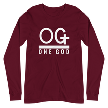 Load image into Gallery viewer, “OG One God” Men’s/Unisex Long Sleeve Tee