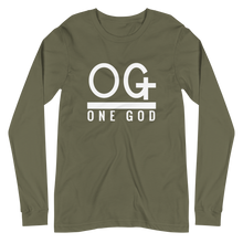 Load image into Gallery viewer, “OG One God” Men’s/Unisex Long Sleeve Tee