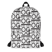 Load image into Gallery viewer, &quot;OG One God” All Over Bookbag
