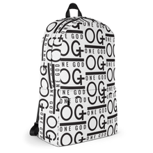 Load image into Gallery viewer, &quot;OG One God” All Over Bookbag
