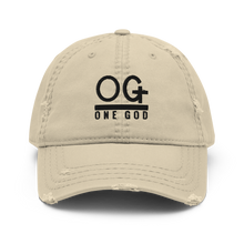 Load image into Gallery viewer, &quot;OG One God&quot; Distressed Dad Hat
